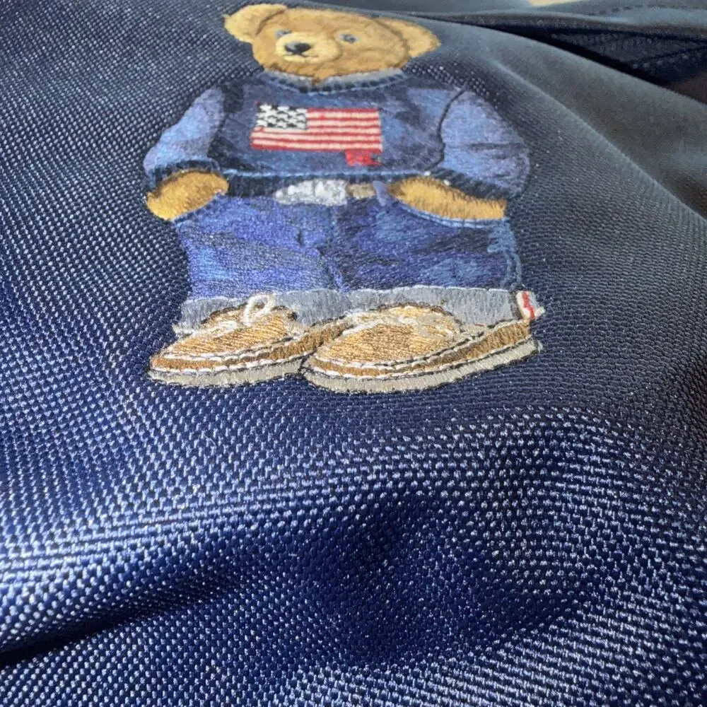 Polo Ralph Lauren Navy Backpack Full Size Laptop Unisex Embroidered Bear School